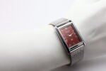 Refurbished Vintage Seiko Slim Tank Men's Wrist Watch Red Dial With Silver Mesh Band - Image 7