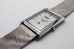 Refurbished Vintage Seiko Slim Tank Men's Wrist Watch White Dial With Silver Mesh Band - Image 6