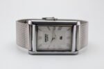 Refurbished Vintage Seiko Slim Tank Men's Wrist Watch White Dial With Silver Mesh Band - Image 5
