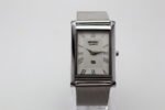 Refurbished Vintage Seiko Slim Tank Men's Wrist Watch White Dial With Silver Mesh Band - Image 4