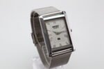 Refurbished Vintage Seiko Slim Tank Men's Wrist Watch White Dial With Silver Mesh Band - Image 2