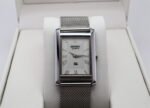 Refurbished Vintage Seiko Slim Tank Men's Wrist Watch White Dial With Silver Mesh Band