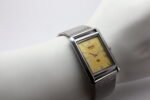 Refurbished Vintage Seiko Slim Tank Men's Wrist Watch Yellow Dial With Silver Mesh Band - Image 6