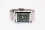 Refurbished Vintage Seiko Slim Tank Men's Wrist Watch Green Dial With Silver Mesh Band - Image 6