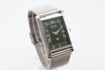 Refurbished Vintage Seiko Slim Tank Men's Wrist Watch Green Dial With Silver Mesh Band - Image 2