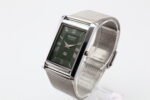Refurbished Vintage Seiko Slim Tank Men's Wrist Watch Green Dial With Silver Mesh Band - Image 3