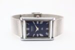 Refurbished Vintage Seiko Slim Tank Men's Wrist Watch Blue Dial With Silver Mesh Band - Image 6