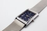 Refurbished Vintage Seiko Slim Tank Men's Wrist Watch Blue Dial With Silver Mesh Band - Image 5