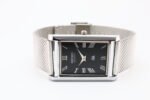 Refurbished Vintage Seiko Slim Tank Men's Wrist Watch Black Dial With Silver Mesh Band - Image 5
