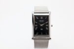 Refurbished Vintage Seiko Slim Tank Men's Wrist Watch Black Dial With Silver Mesh Band - Image 4