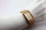 Refurbished Vintage Seiko Slim Tank Men's Wrist Watch Gold Dial With Gold Mesh Band - Image 6