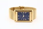 Refurbished Vintage Seiko Slim Tank Men's Wrist Watch Blue Dial With Gold Mesh Band - Image 5