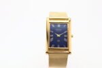 Refurbished Vintage Seiko Slim Tank Men's Wrist Watch Blue Dial With Gold Mesh Band - Image 4