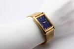 Refurbished Vintage Seiko Slim Tank Men's Wrist Watch Blue Dial With Gold Mesh Band - Image 7