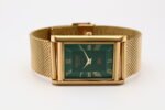 Refurbished Vintage Seiko Slim Tank Men's Wrist Watch Green Dial With Gold Mesh Band - Image 5