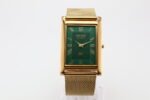 Refurbished Vintage Seiko Slim Tank Men's Wrist Watch Green Dial With Gold Mesh Band - Image 4