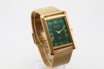 Refurbished Vintage Seiko Slim Tank Men's Wrist Watch Green Dial With Gold Mesh Band - Image 2