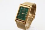 Refurbished Vintage Seiko Slim Tank Men's Wrist Watch Green Dial With Gold Mesh Band - Image 3