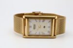 Refurbished Vintage Seiko Slim Tank Men's Wrist Watch White Dial With Gold Mesh Band - Image 5