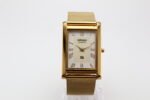 Refurbished Vintage Seiko Slim Tank Men's Wrist Watch White Dial With Gold Mesh Band - Image 4