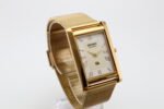 Refurbished Vintage Seiko Slim Tank Men's Wrist Watch White Dial With Gold Mesh Band - Image 2