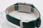 Refurbished Vintage Seiko Slim Tank Men's Wrist Watch Green Dial With Green Strap - Image 8