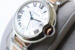 Cartier Ballon Bleu Stainless Steel Watch WHITE DIAL , SILVER CASE , SILVER & GOLD CHAIN (MOD) - Image 5