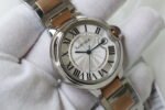 Cartier Ballon Bleu Stainless Steel Watch WHITE DIAL , SILVER CASE , SILVER & GOLD CHAIN (MOD)