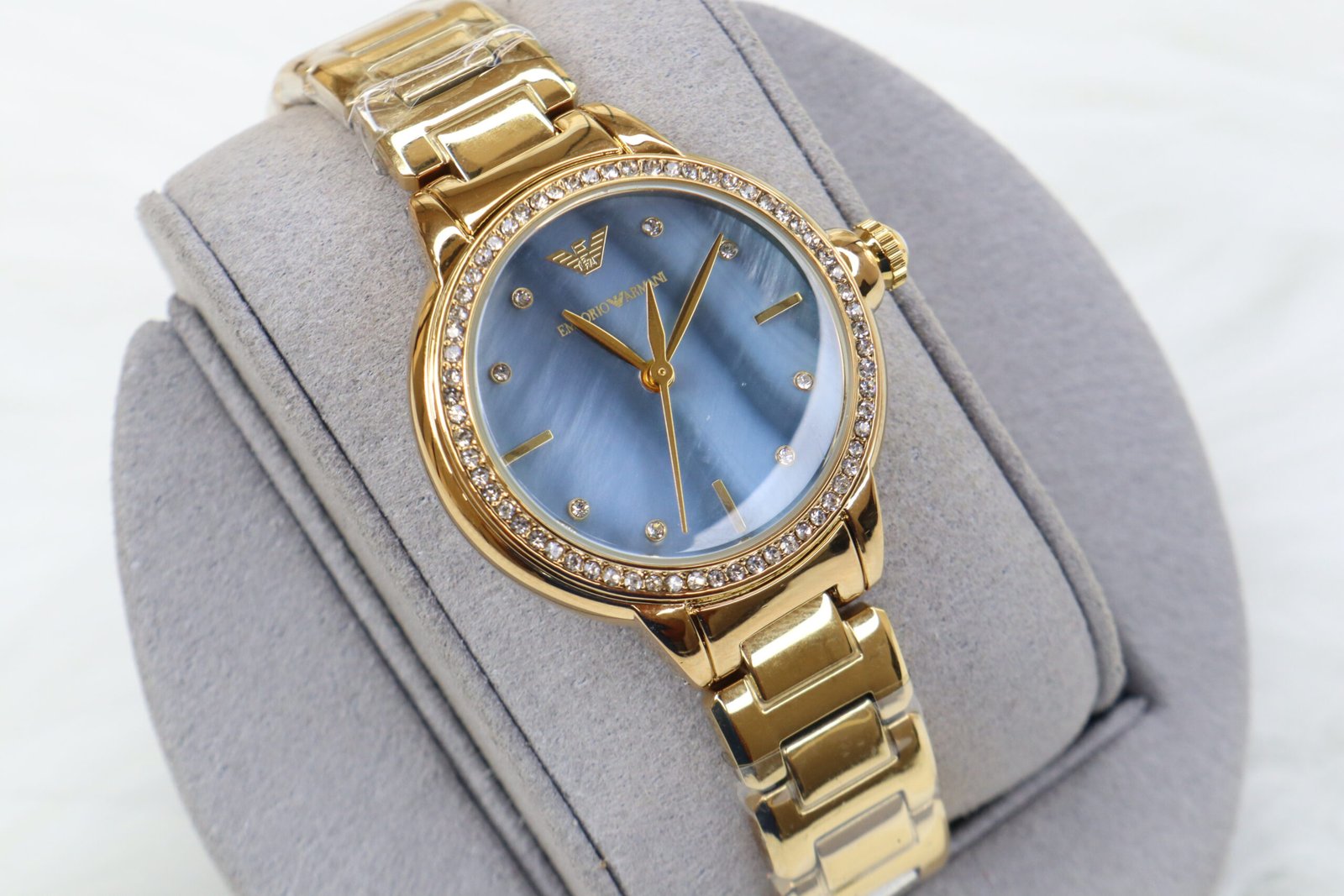IMG_9575 ARMANI SKY BLUE DIAL WITH ROSE GOLD (MOD) - Image 1