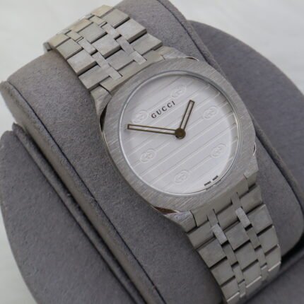GUCCI 25H SILVER AND WHITE DIAL (MOD)