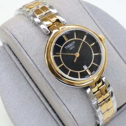 TISSOT BLACK DIAL TWO TONE GOLD AND SILVER (MOD)